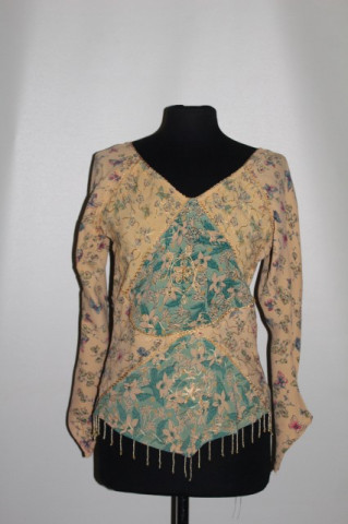 Bluza stil etnic print fluturi anii '90