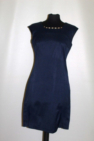 Rochie bleumarin aplicații trandafiri repro anii 60