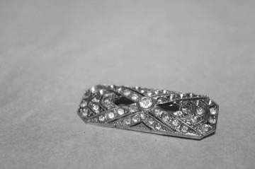 Broșă Art Deco cristale albe perioada edwardiană cca. 1910-1915