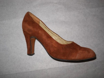Pantofi vintage piele intoarsa maro anii '70