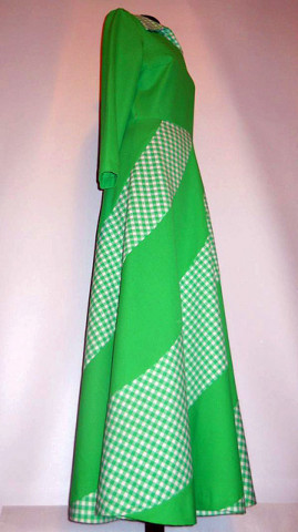 Rochie maxi verde anii '60 - '70