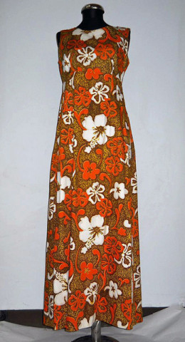 Rochie maxi vintage print punctiform si flori anii '70