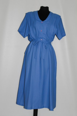 Rochie vintage bleu pliseuri pe bust anii '70