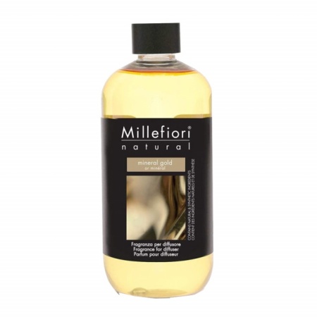 Rezerva de parfum pentru odorizant de camera cu betisoare Millefiori Milano - Mineral Gold
