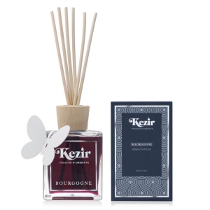 Kezir - Difuzor de parfum din esente si uleiuri naturale cu betisoare din ratan 200 ml - aroma BOURGOGNE