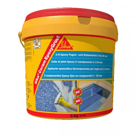 Chit de rosturi epoxidic bicomponent Sikaceram Epoxygrout alb la 5kg