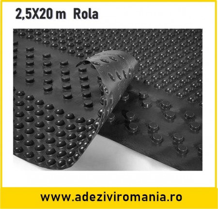 Membrana cramponata pentru hidroizolatie fundatie latime 2,5 m