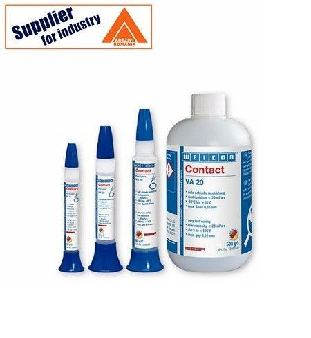 Adeziv cianoacrilat Weicon Contact VA 20 lipire cauciuc si materiale plastice , intarire rapida, 30g