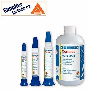 Adeziv Weicon Contact VA 30 Black, rezistent la temperaturi inalte, la impact si exfoliere, 12g, pentru aplicatii in conditii climatice schimbatoare