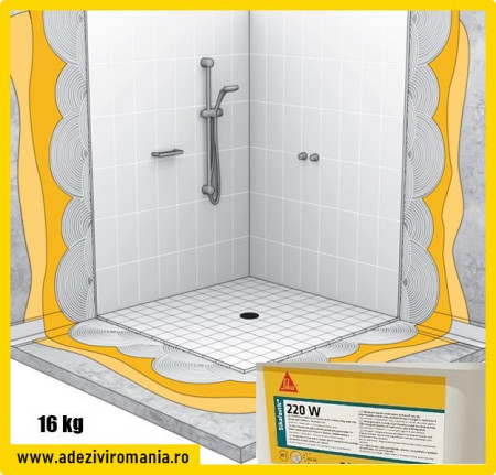 Hidroizolatie baie, cabina dus Sikalastic 220 W la 16 kg