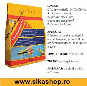 Chit de rost SikaCeram CleanGrout alb 5 kg interior-exterior
