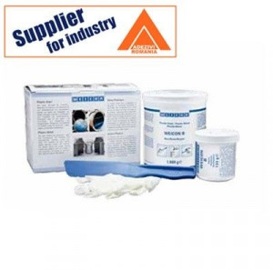 Adeziv bicomponent pastos Weicon A pe baza de rasina epoxidica cu pulbere de otel 0.5KG