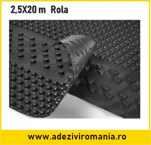 Membrana cramponata pentru hidroizolatie fundatie latime 2,5 m