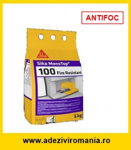 Mortar refractar rezistent la foc pentru seminee, focare, cuptoare Sika Monotop-100 Fire Resistant