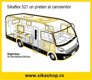Sikaflex 521 UV salam de 600 ml Adeziv Auto Alb poliuretan hibrid profesional