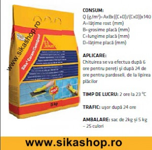 Chit de rost SikaCeram CleanGrout alb 5 kg interior-exterior