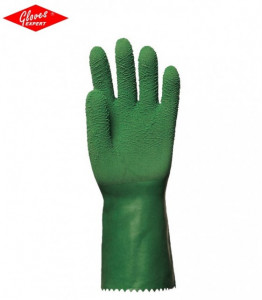 Manusi de protectie din bumbac imersat pe latex înăsprit verde