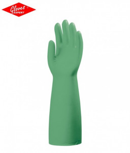 Manusi protectie acrilonitril verde, fără căptuşeală, 0,56 mm gros (NBR) rezistente la acizi, baze, ulei, grăsime şi chimicale