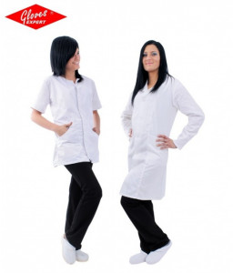 Halat dama pentru industria alimentara, bumbac 100% alb