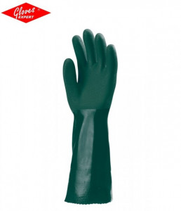 Mănuşi de protecţie de 40 cm lungime, din polimer verde, dublu imersat pe bumbac