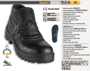 Bocanci de protectie pentru sudori QUARTZ S3 neagra