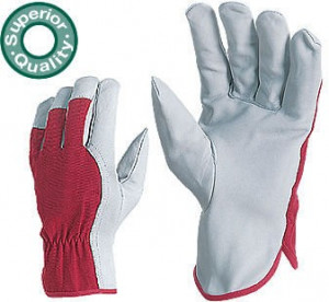 Manusi de protectie piele vitel gri-rosu 880 - pret 12 perechi