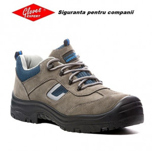 Pantofi de protectia muncii de vara piele si textil S1P Cobalt
