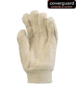 Manusi de protectie, tricot buclat bumbac 100%, 850 g/m2, manseta de 27 cm