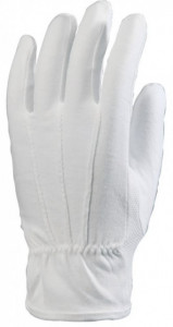 Manusi din bumbac 100% alb, cu picouri PVC