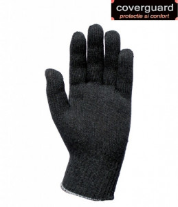 Manusi din fir textil, negre, cu trei fire comode