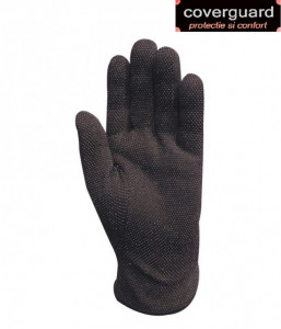 Manusi protectie din bumbac 100% negru, cu picouri PVC
