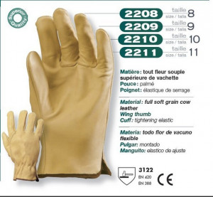 Manusi de protectie din piele Bej 2210