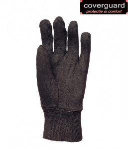 Manusi protectie din tricot bumbac, maro inchis