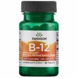Vitamina B-12 Methylcobalamin High Absorbtion- Vitamina B- 12 Metilcobalamina 5000 mcg 60 Tablete Sublinguale Swanson