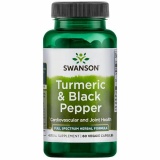 Turmeric& Black Pepper- Turmeric Organic cu Piper negru Organic 60 veggie capsules Swanson