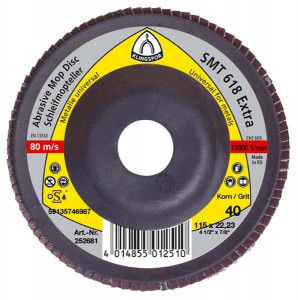 Disc lamelar frontal SMT 619 EXTRA GR 40 - 80 KLINGSPOR 125X22.23