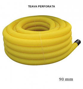 Teavă de drenaj galbena PVC 90 mm 50m