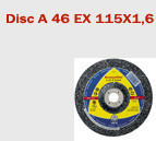 Disc de taiat metal si tabla A 46 Extra 115x1.6 Klingspor