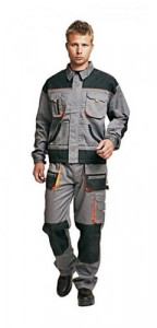 Pantalon de lucru si jacheta gri/portocaliu
