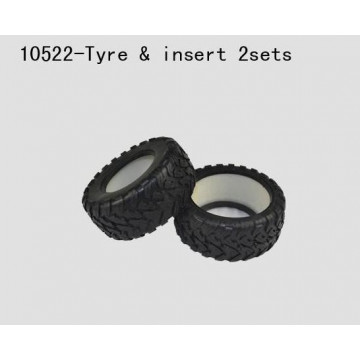 Set Cauciucuri+inserturi pentru Short Course 1/10, profil offroad VRX