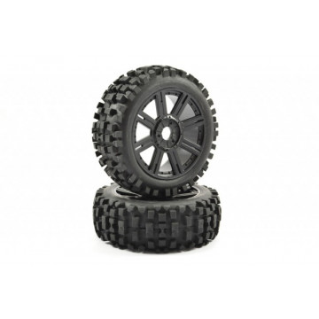 Roti automodele buggy 1/8, cu cauciucuri "Rock Block" si jante 8 spite, Fastrax
