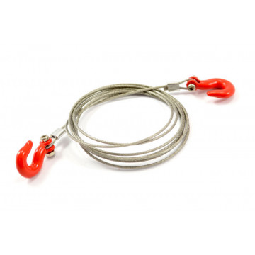 Set cablu de tractare cu carlige heavy duty metalice, pentru crawlere 1/10