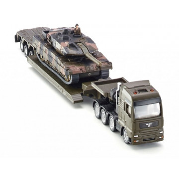 Macheta camion MAN cu trailer si tanc Leopard, SIKU, scara 1:87