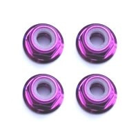 Set piulite roti M3 Fastrax, cu flansa si autoblocare, mov