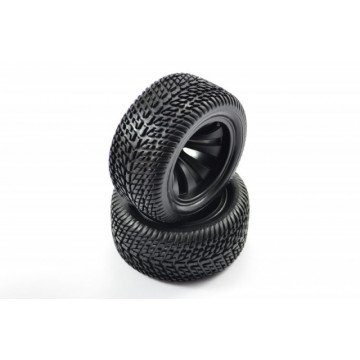 Roti truggy 4x4 fata/spate hex 12mm cu jante cu spite negre