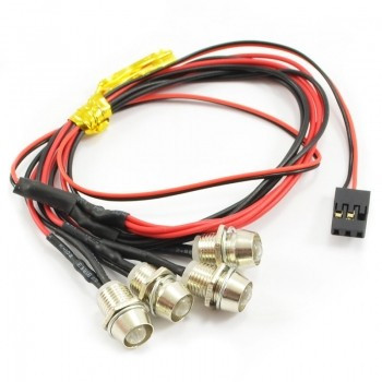 Lumini cu LED-uri rosii cu suporti fixare pentru automodele(4 buc)