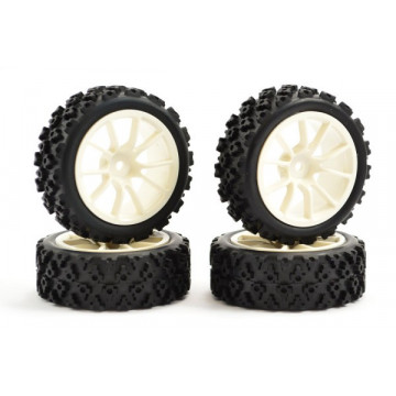 Roti automodele touring/rally 1/10, jante neon galben, Fastrax