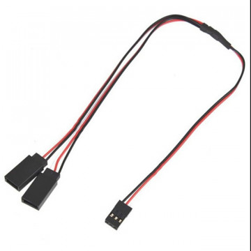 Cablu extensie servo in Y cu conectori Futaba, 30cm