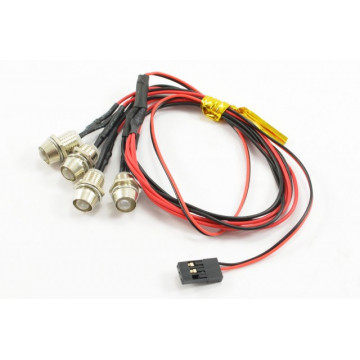 Lumini LED Fastrax Rosii cu suport si alimentare din receptor, 4 buc