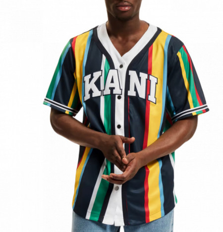 Karl Kani serif stripe baseball shirt multicolor